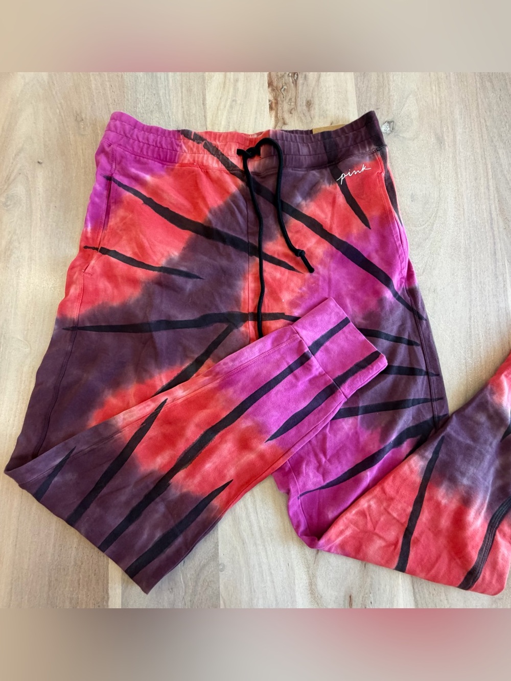 New Pink Campus Supernova Tie Dye Joggers Pink Purple Size Large